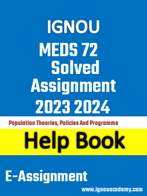 IGNOU MEDS 72 Solved Assignment 2023 2024
